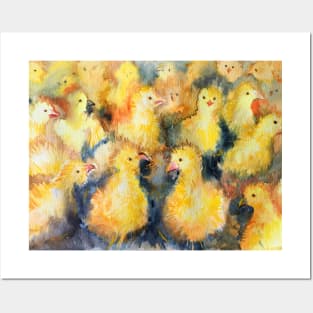Yellow chickens Posters and Art